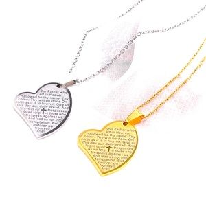 The Lord’s Prayer heart shaped unisex pendant